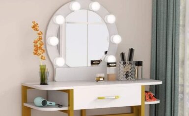 Functions Of Tribesigns Vanity Table Set With Mirror And Slatted Stool